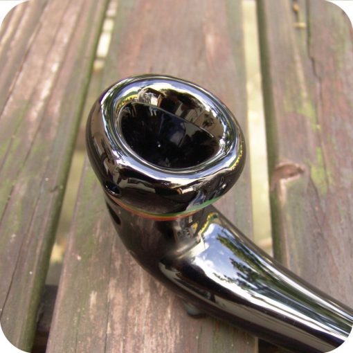 Oversized sherlock glass smoking pipe with an extra deep bowl and long chamber for cooling smoke
