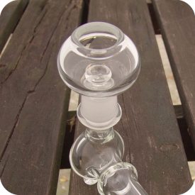 Clear borosilicate glass concentrate pipe with a dome and glass nail