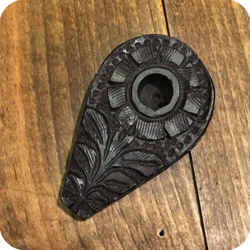 Black Sunflower Engraved Wooden Pipe