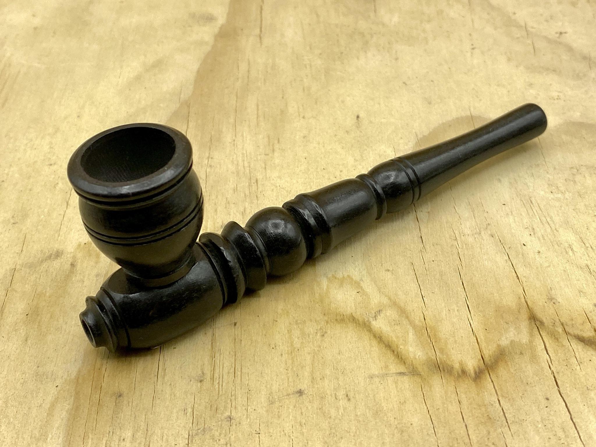 Long Carved Black Wooden Pipes Sunflower Pipes Brooklyn’s Best Smoke Shop