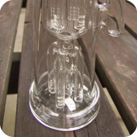 Tall clear borosilicate glass concentrate pipe with two tree percolators and diffusers