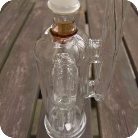 Tall clear borosilicate glass concentrate pipe with two tree percolators and diffusers
