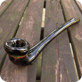AMERICAN MADE Glass Hand Pipes 8.5" Black Gandalf Sherlock TOBACCO Pipe 