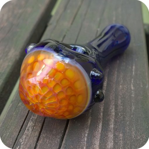 4 1/2 inch long transparent honeycomb glass pipe
