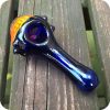 4 1/2 inch long transparent blue honeycomb glass pipe