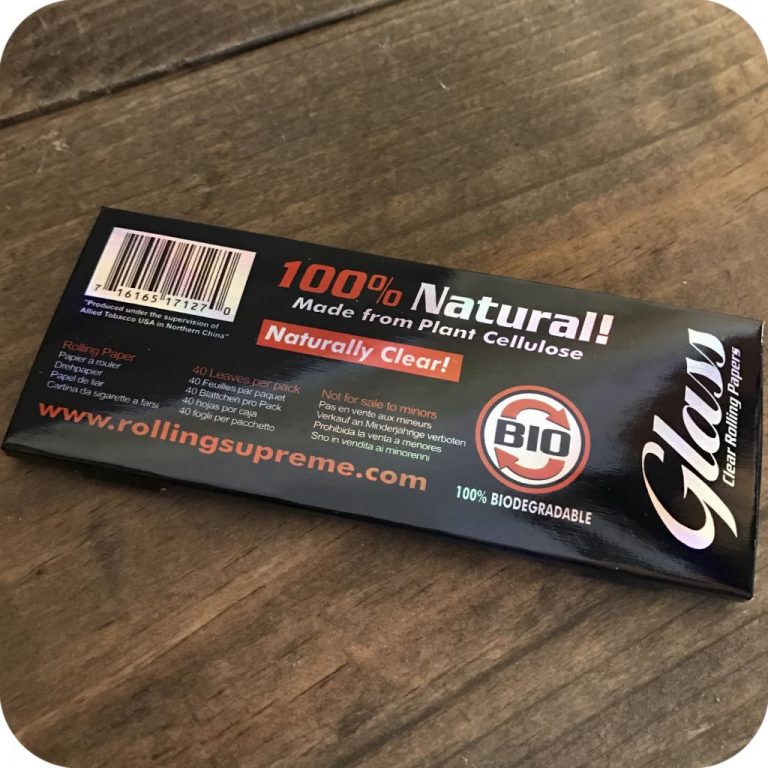 Glass King Size Slim Clear Rolling Papers Sunflower Pipes Brooklyn’s