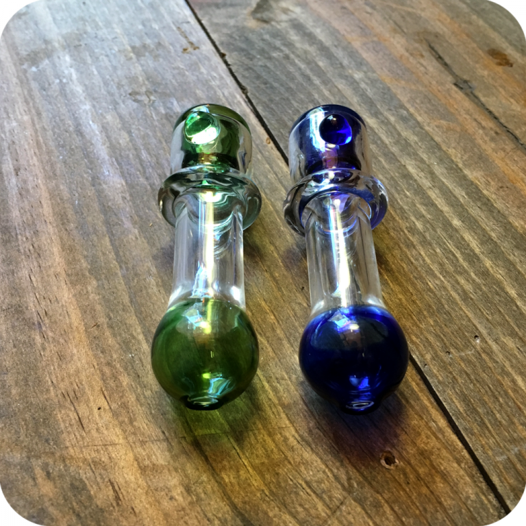 Green + Blue Tinted Glass Bats Sunflower Pipes Brooklyn’s Best Smoke Shop