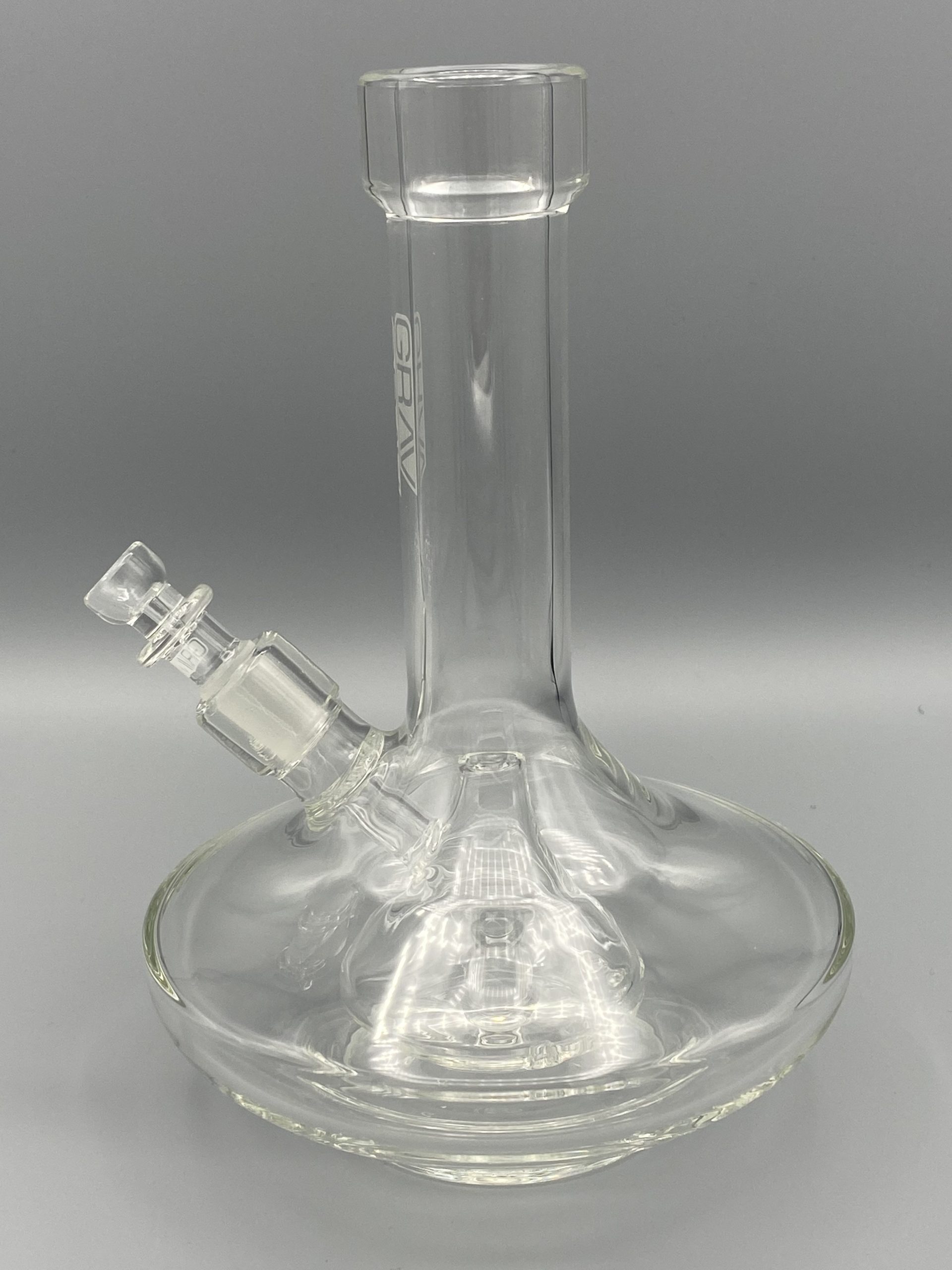 GRAV Small Wide Base Water Pipe In Smoke With Black Details