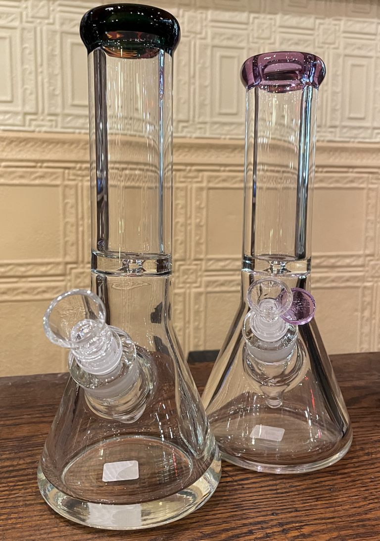 1/2 Inch Thick Glass Beaker Color Tipped Water Pipe Sunflower Pipes